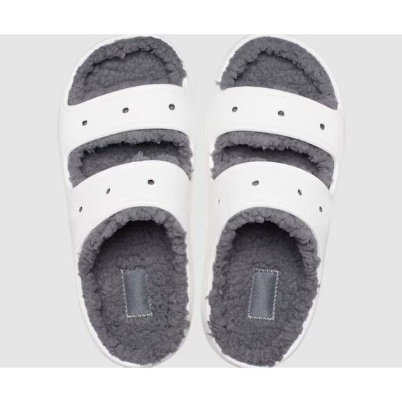 Crocs Classic Cozzzy White Faux Fur Sandal Men's Size 10  / Women's Size 12 - Picture 3 of 7